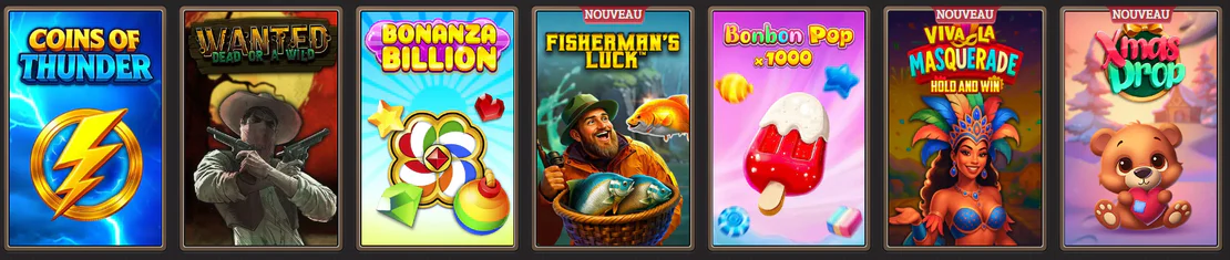 Jeux disponibles sur SpinBoss